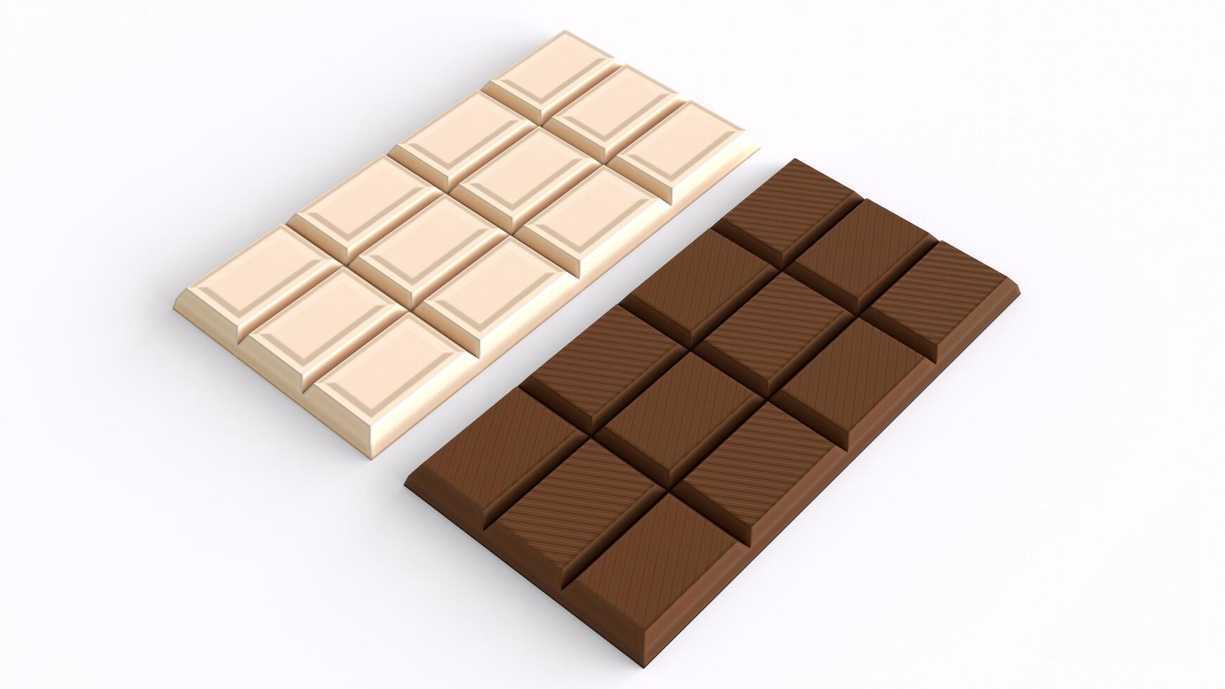white and dark chocolate with white background photo