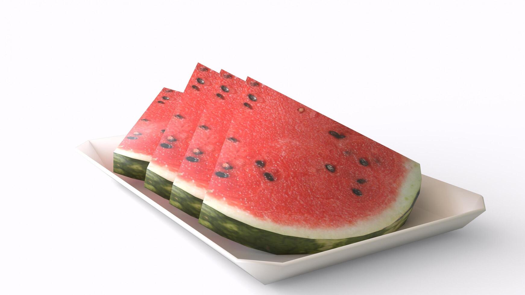 chopped pieces of watermelon photo