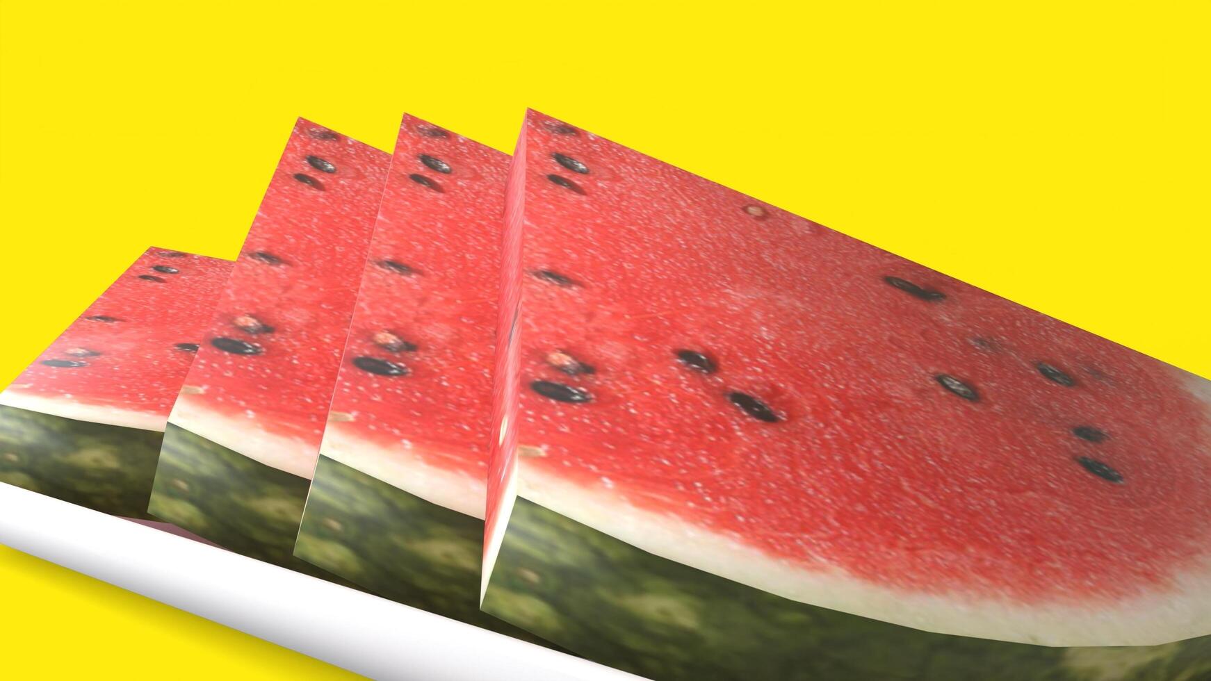 chopped pieces of watermelon photo