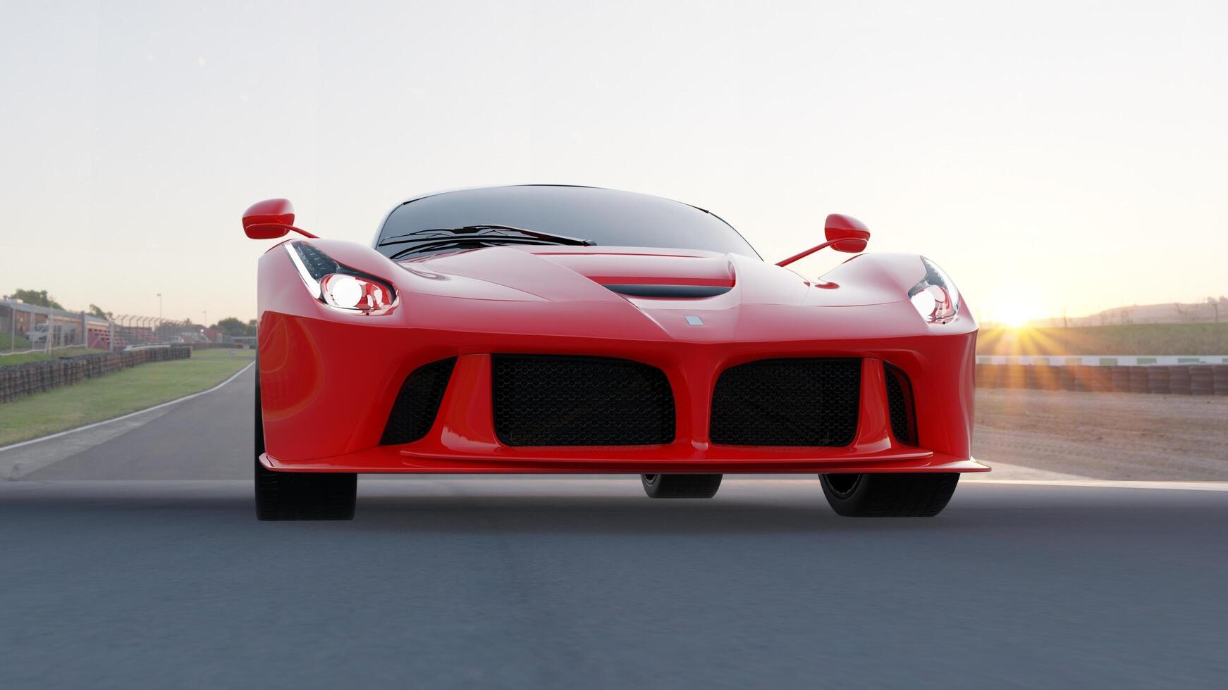 Red Luxury Sports Car on Road photo