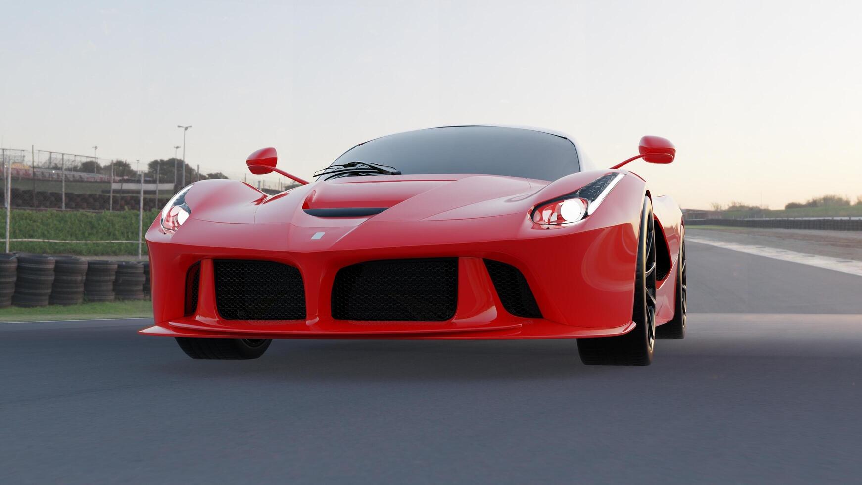 Red Luxury Sports Car on Road photo