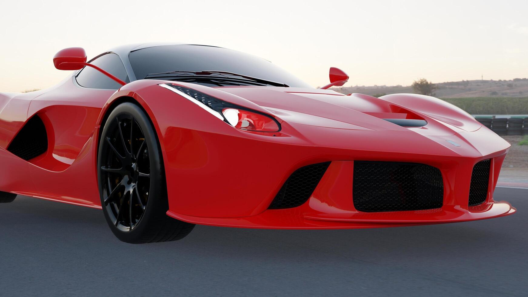 Red Luxury Sports Car on Road photo