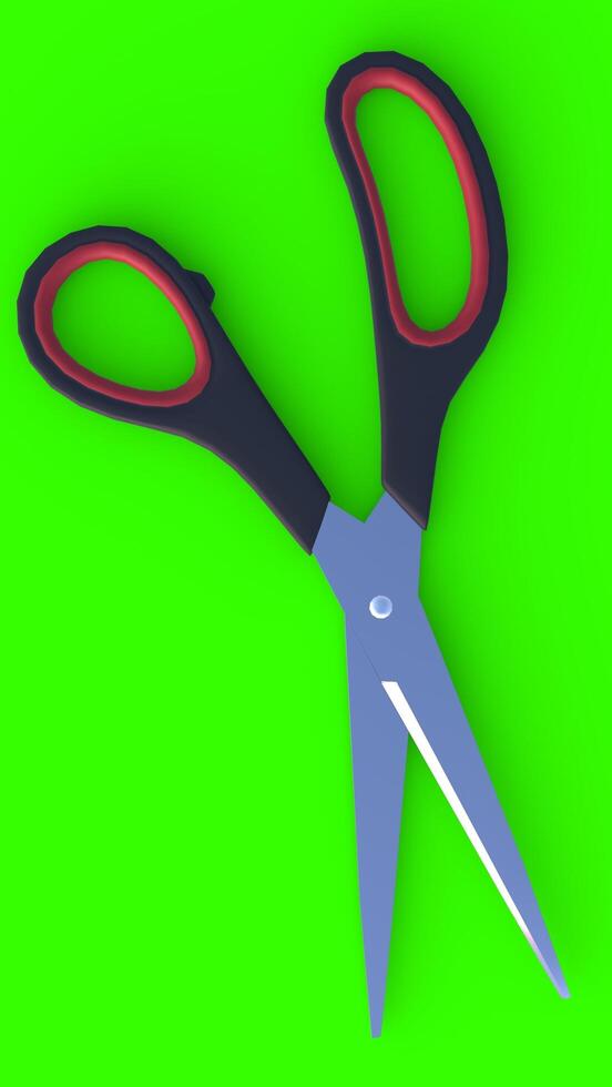 Scissors with green background photo