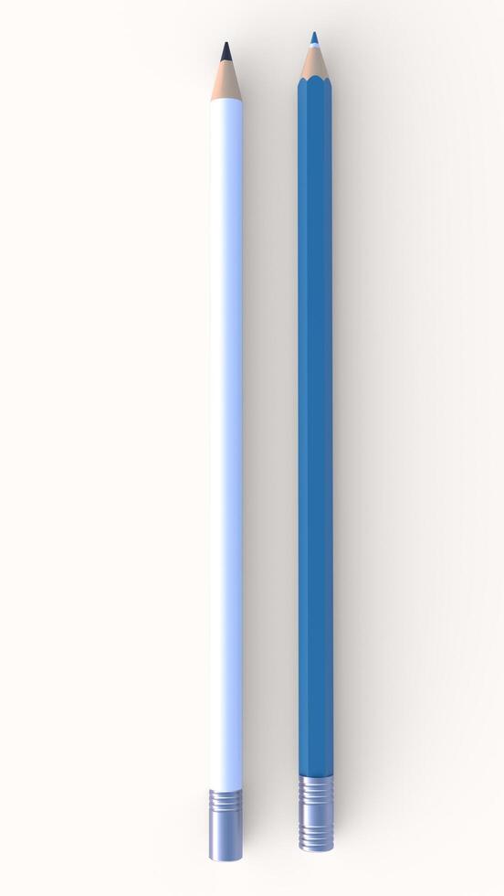 two different kinds of pencils with white background photo