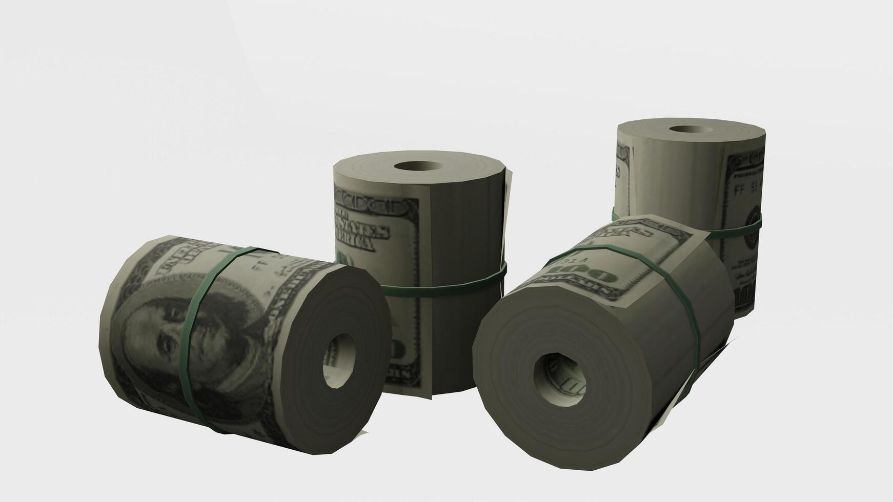 Money Roll Bundle with white background photo