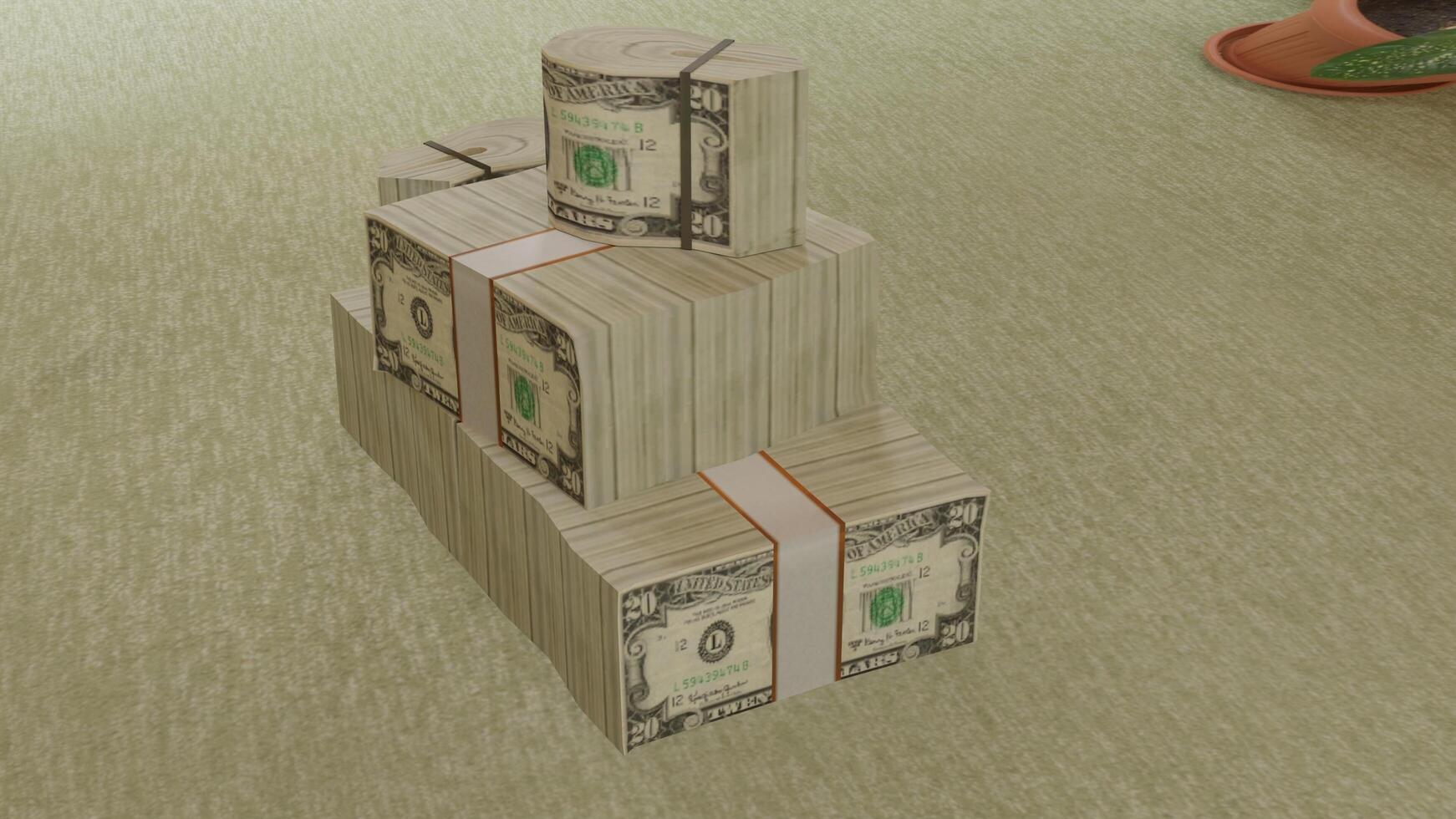 money stack with different different angle view 4k photos