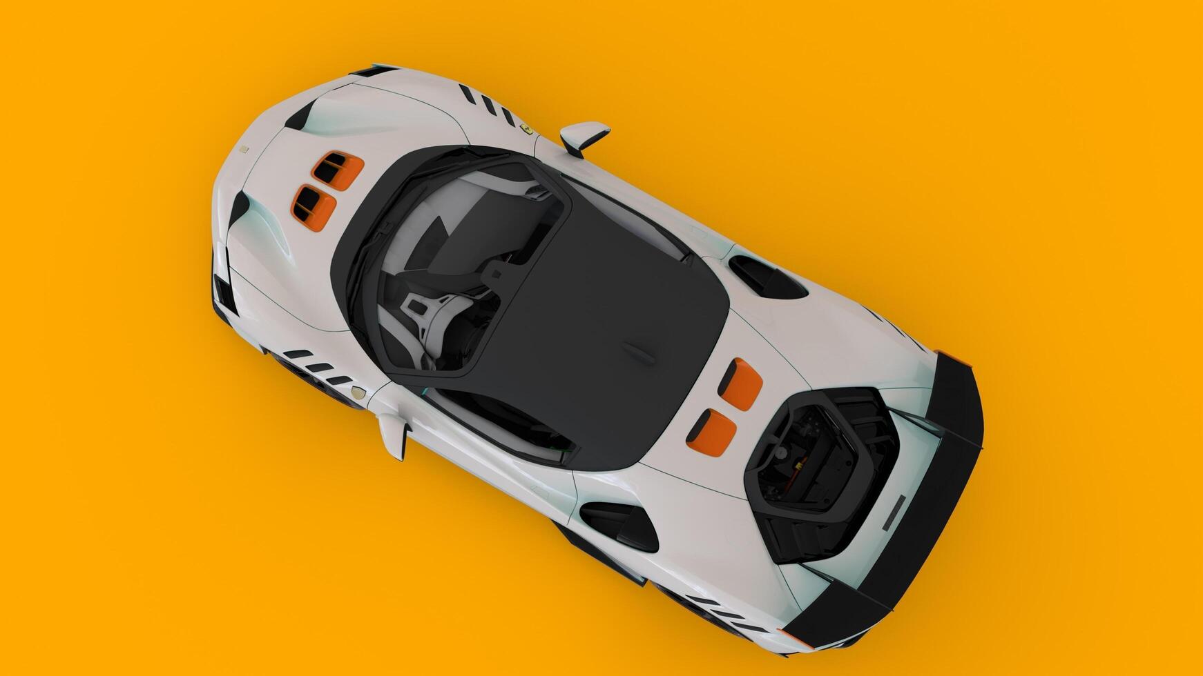 Black and white Luxury car with yellow background photo