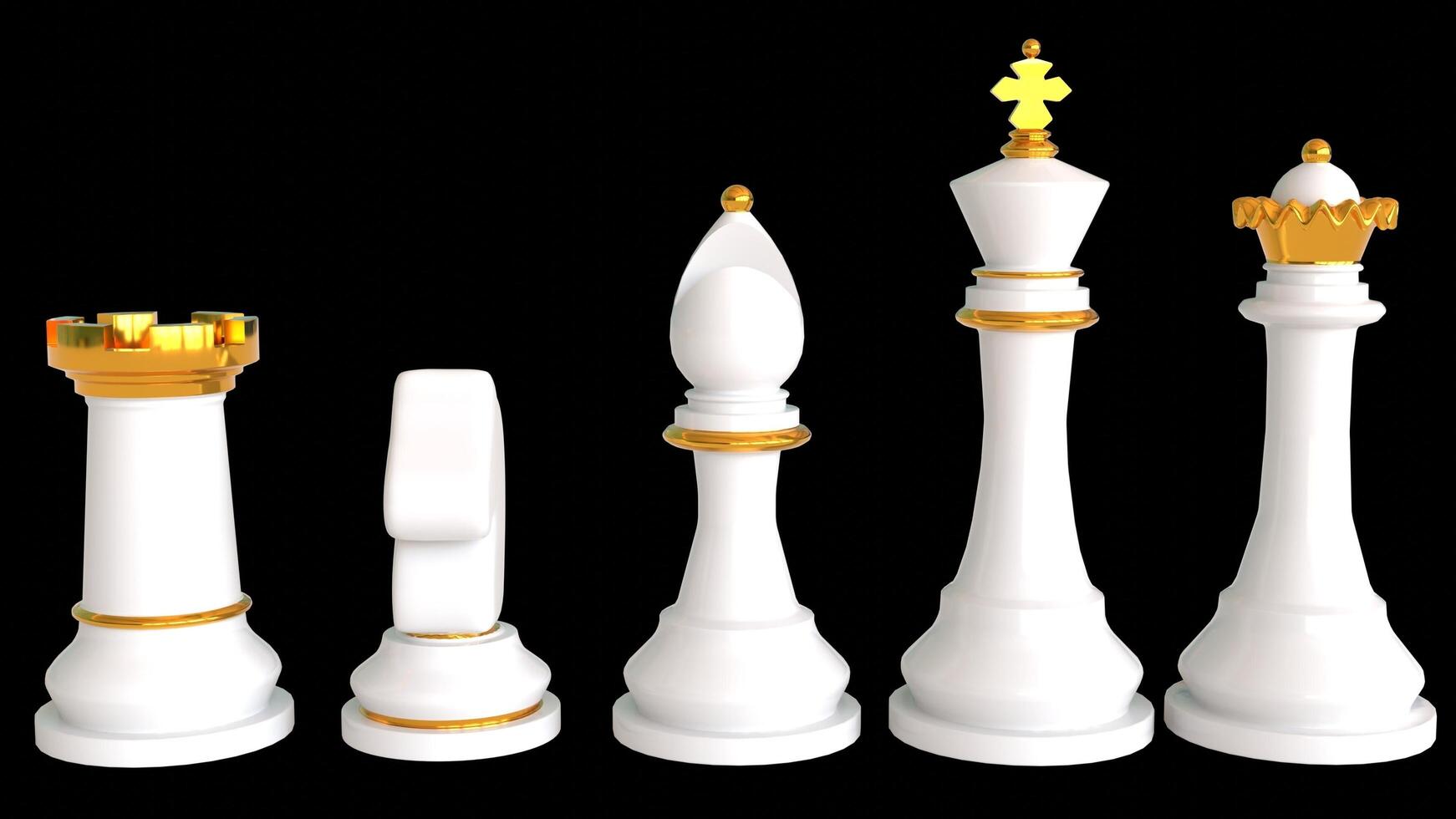 All Chess Pieces with black background photo