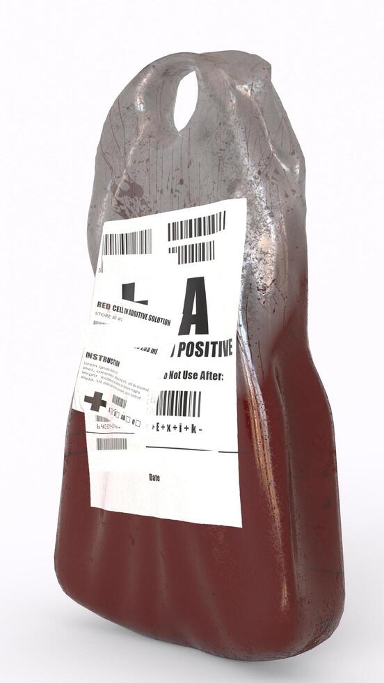blood bag with white background photo