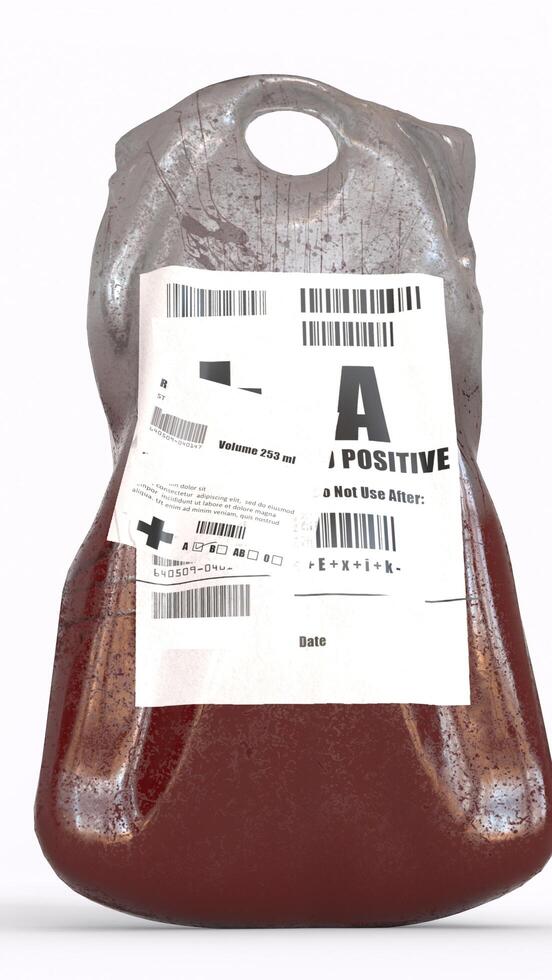 blood bag with white background photo
