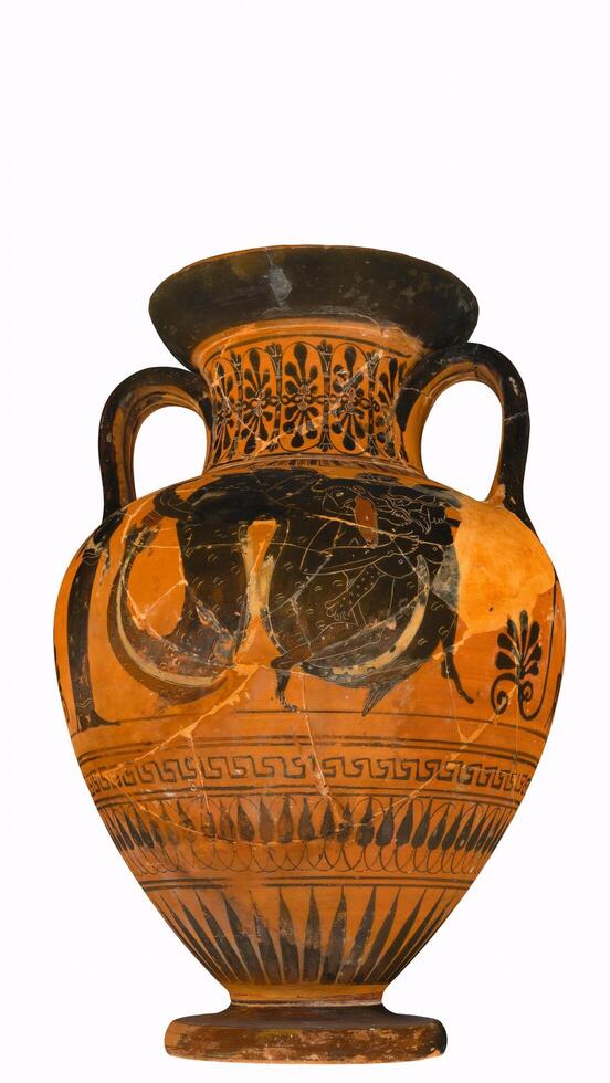 Antique Ceramic Jug with white background photo