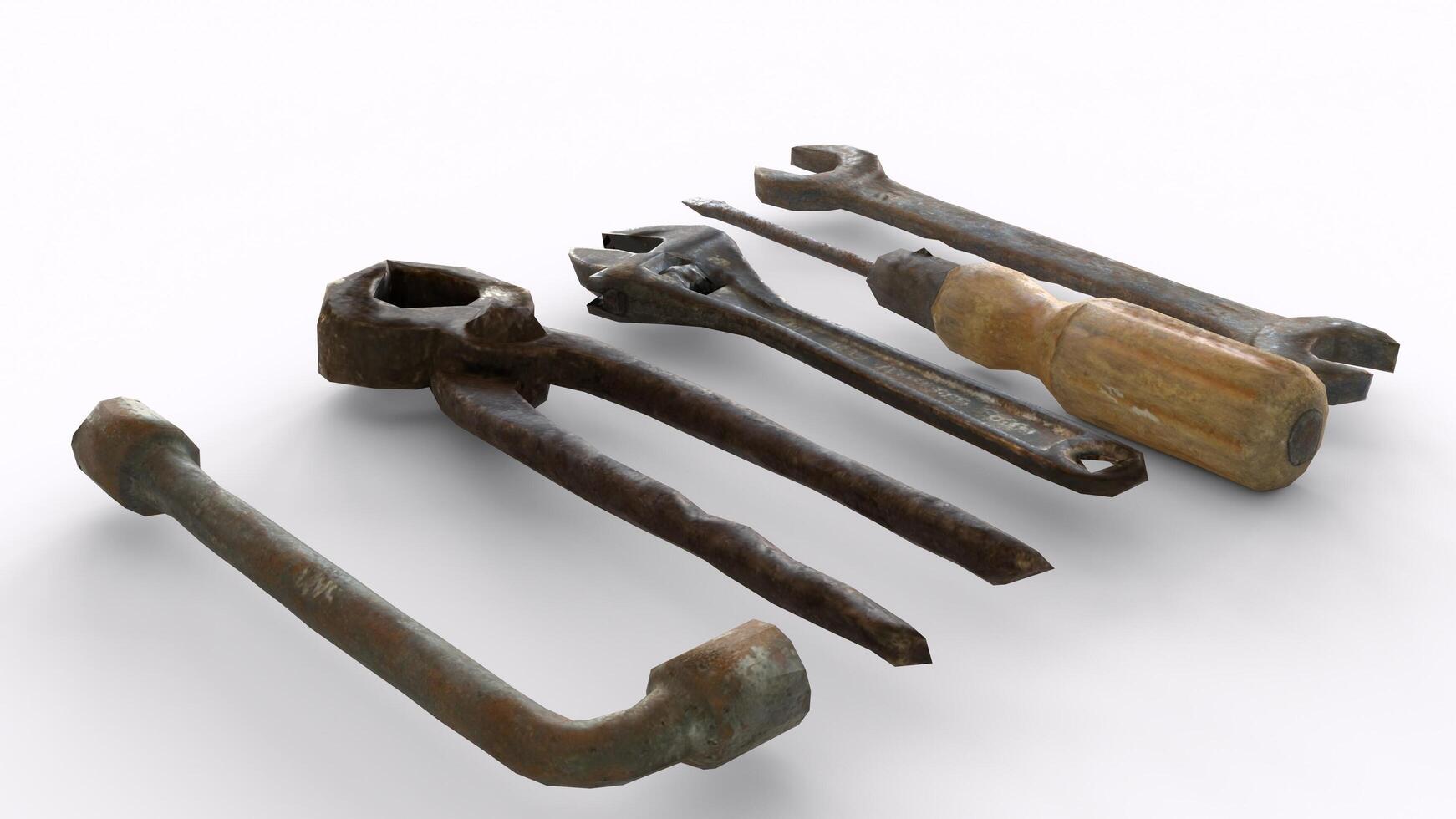 carpenter's tools with white background photo