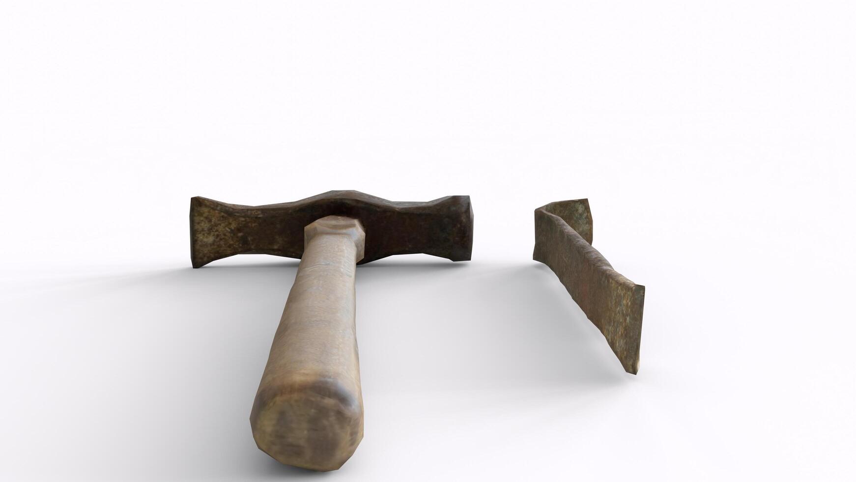 chisel hammer with white background photo