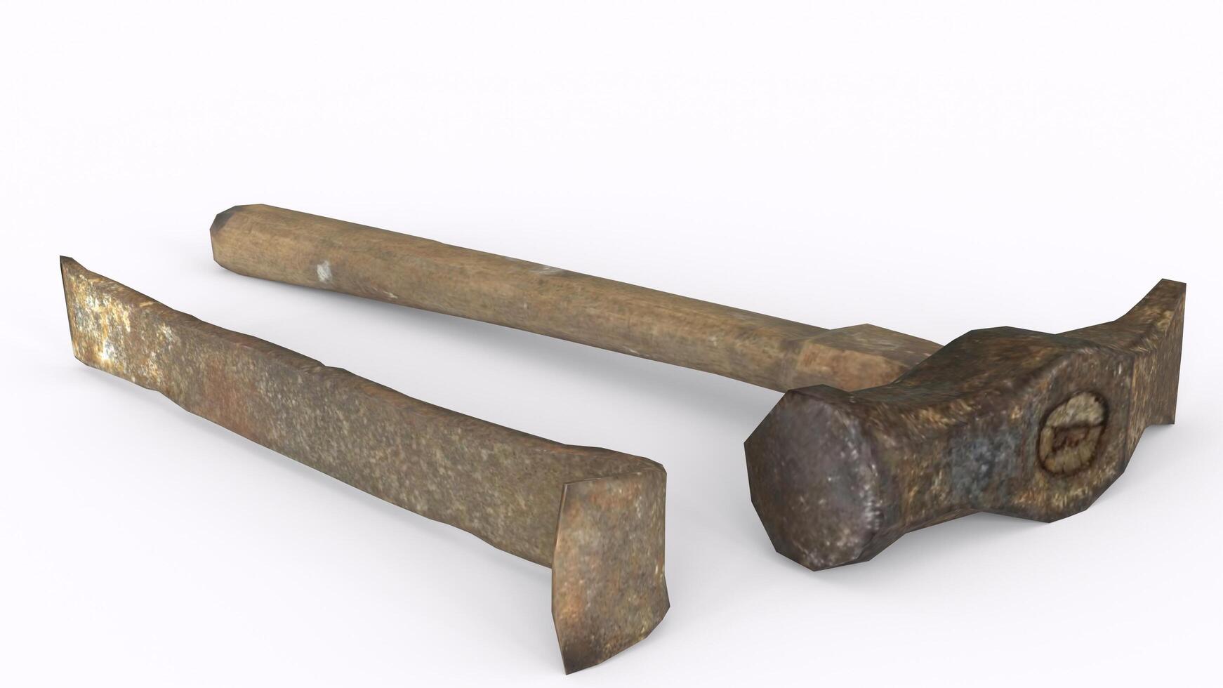 chisel hammer with white background photo