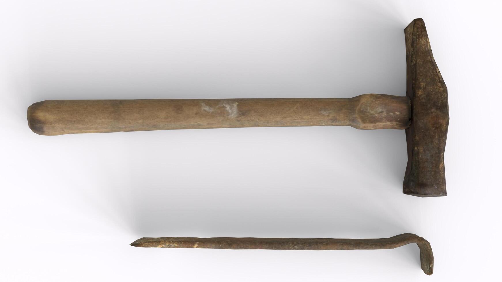 chisel hammer with white background photo