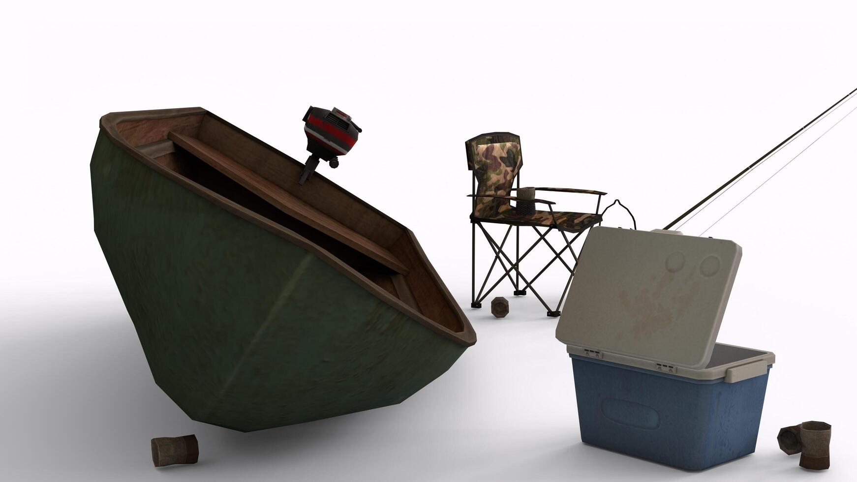 fish hunting set with boat photo