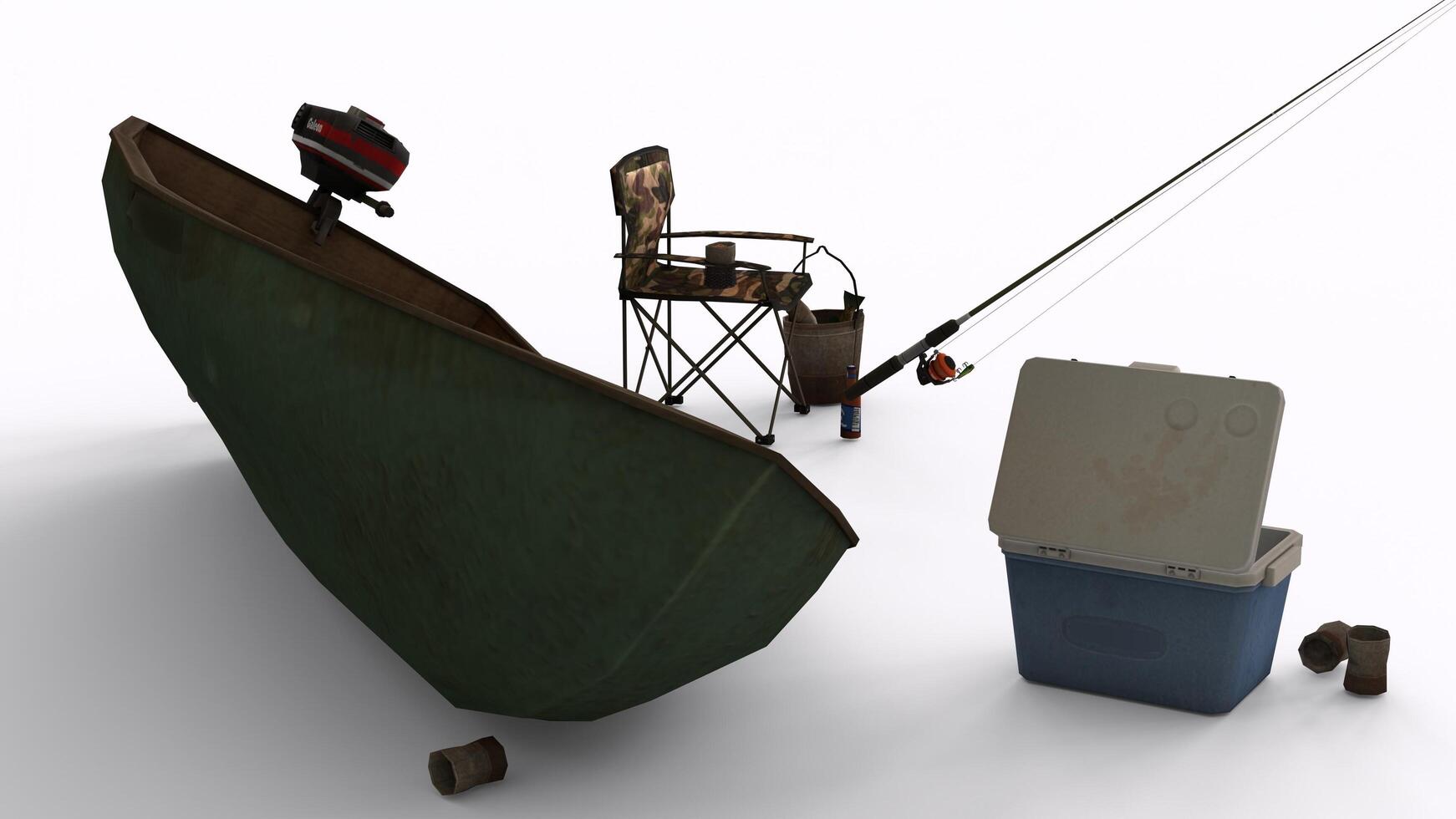 fish hunting set with boat photo