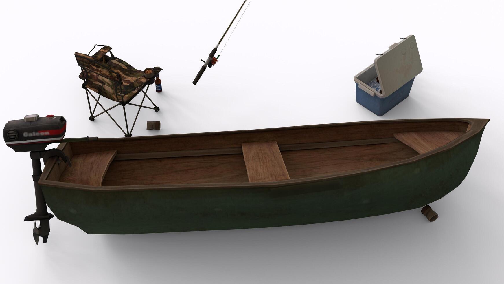 fish hunting set with boat photo