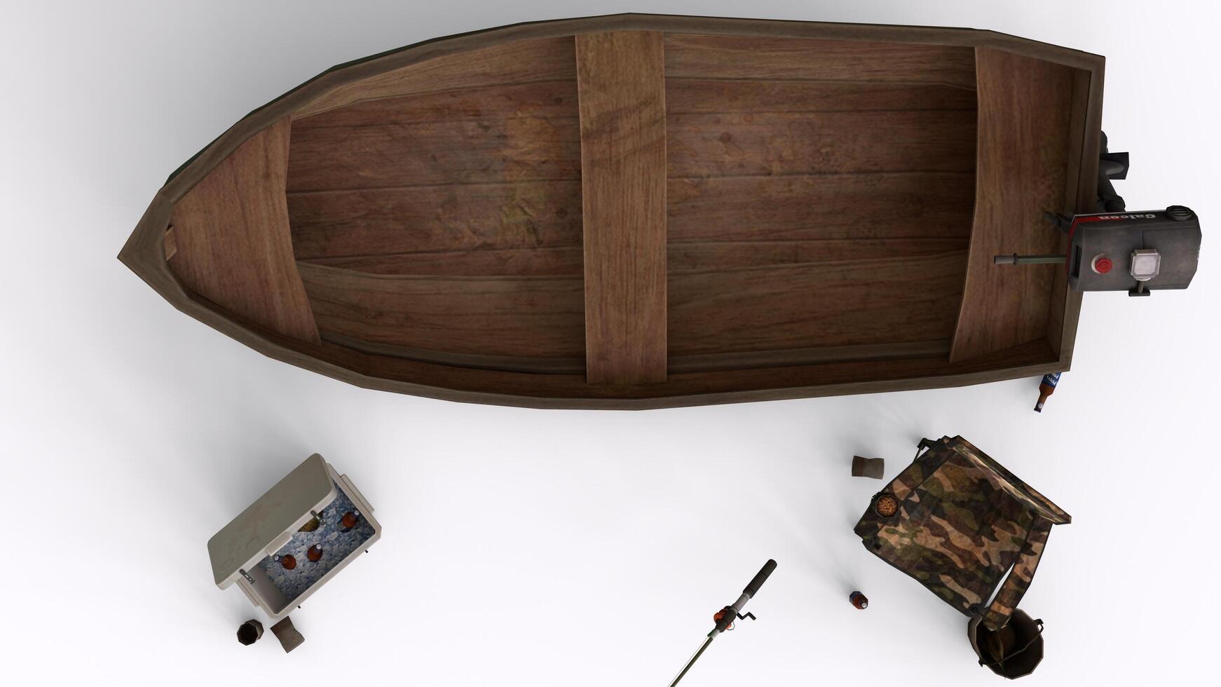 fish hunting set with boat photo