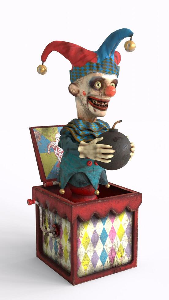 joker in the box with white background photo