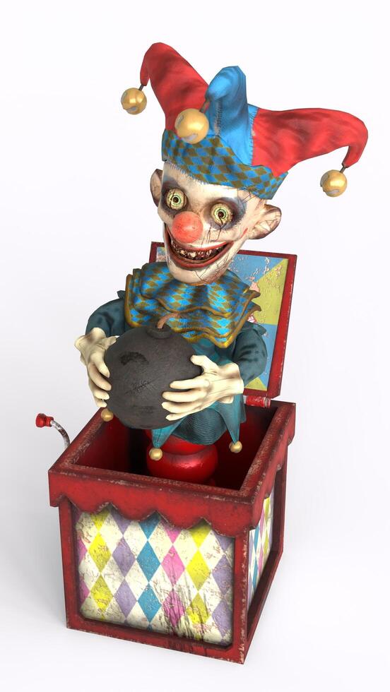 joker in the box with white background photo