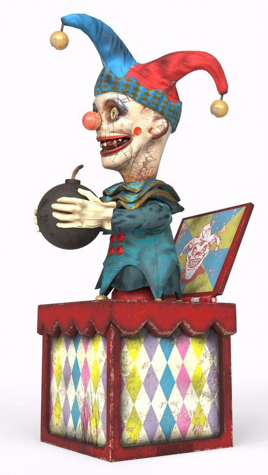 joker in the box with white background photo