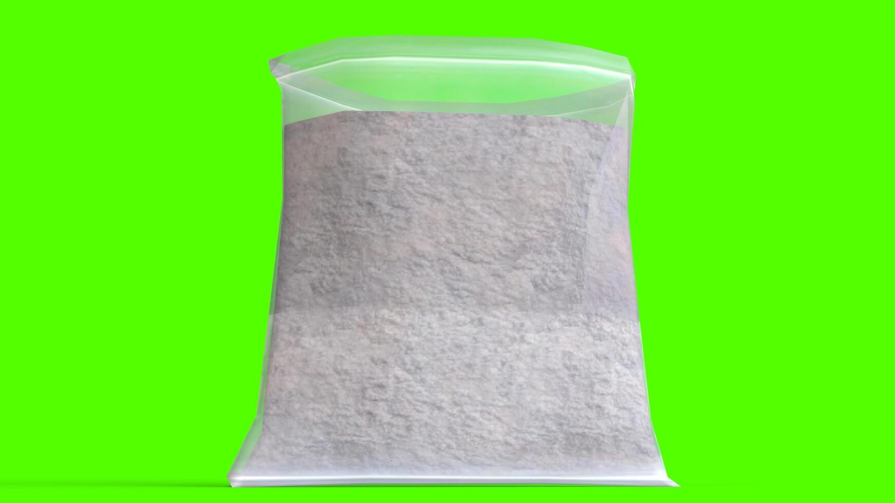 powder bag with green background photo