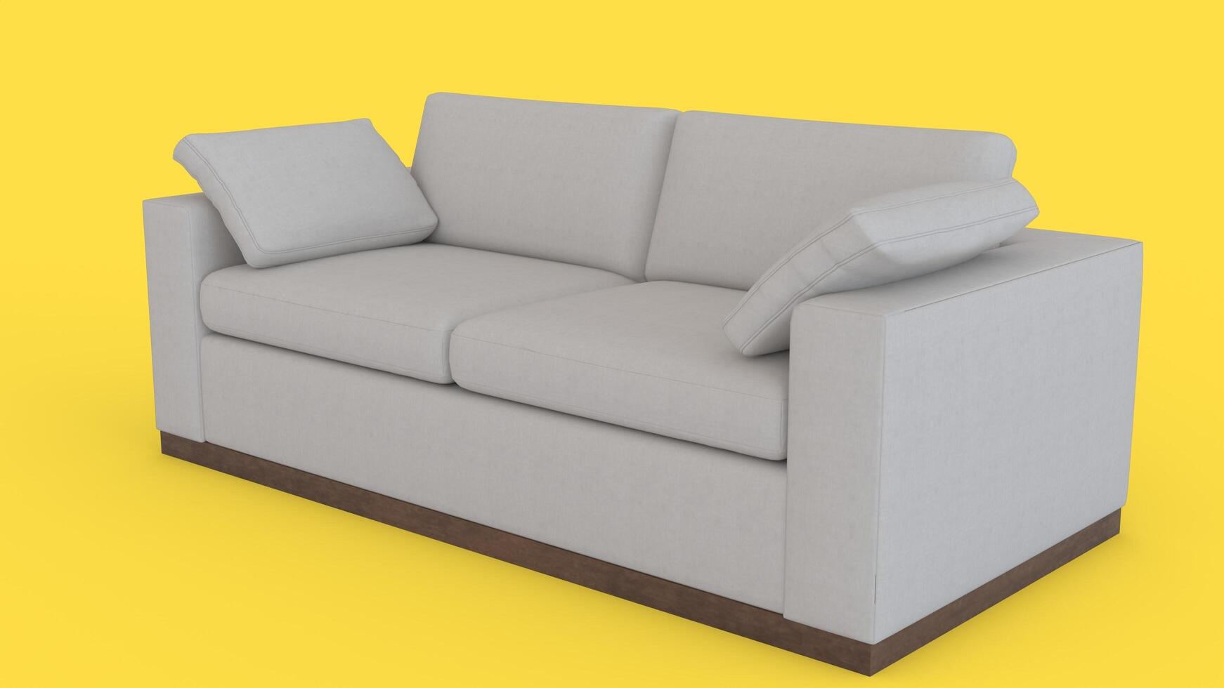 sofa with pillow with yellow background photo