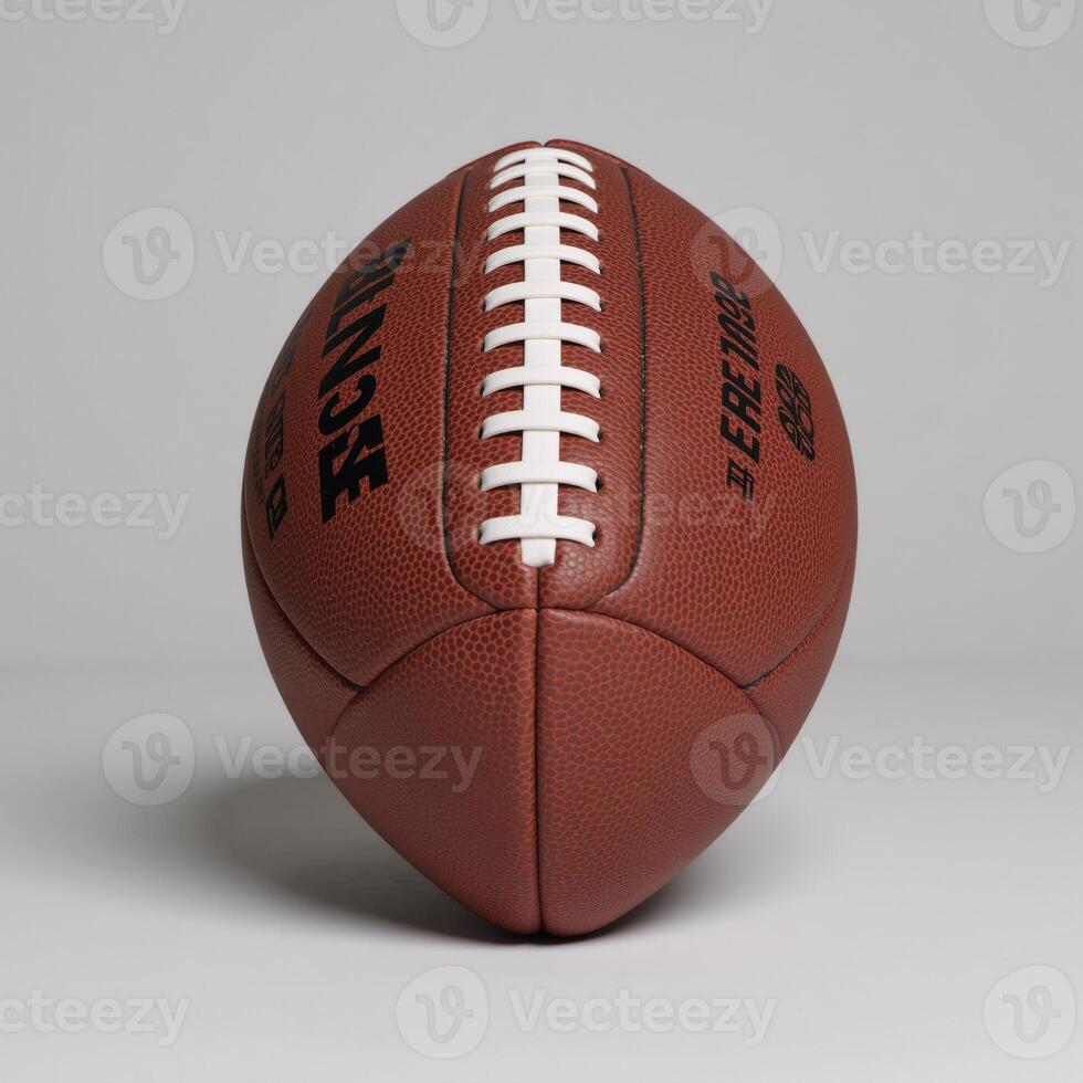 A striped American football featuring laced top edge photo