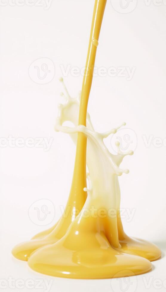 Cheese melt yellow on white backdrop photo