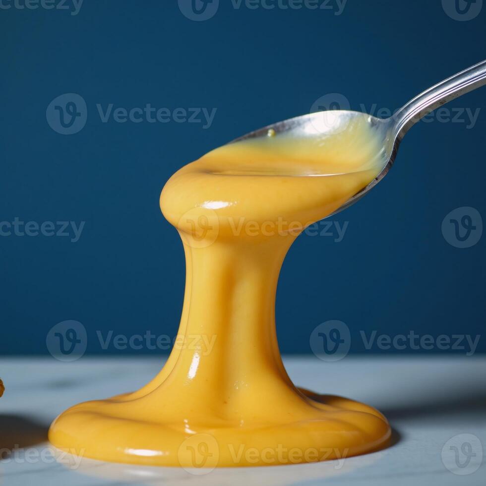 Melted cheddar cheese splash with epicurean appeal photo