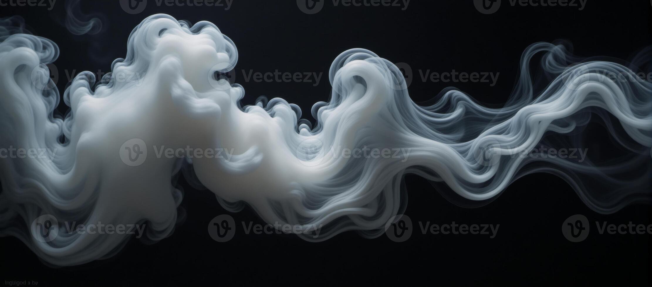 Abstract paranormal misty smoke against an isolated black backdrop textured with overlay effects to create eerie cloudlike forms for movie scene imagery photo