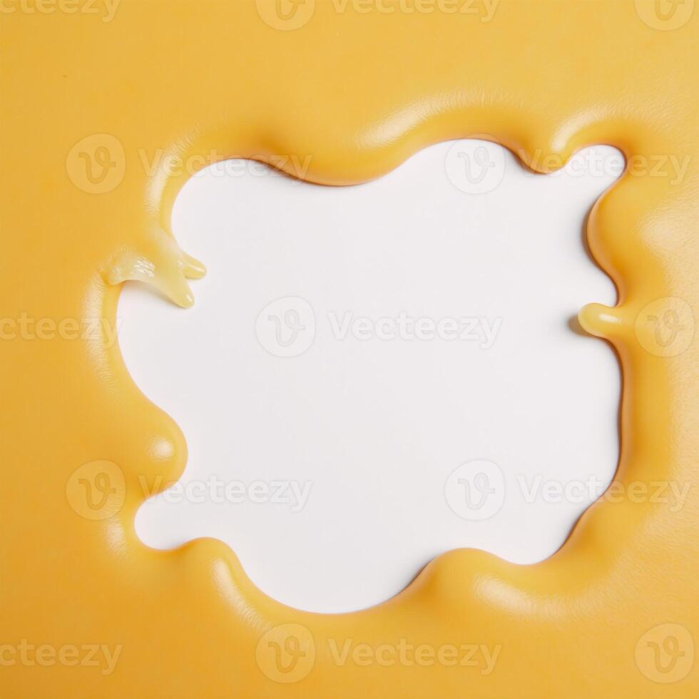 Whitebackground image showcases melted cheese with a visible cheese splash cutout border photo