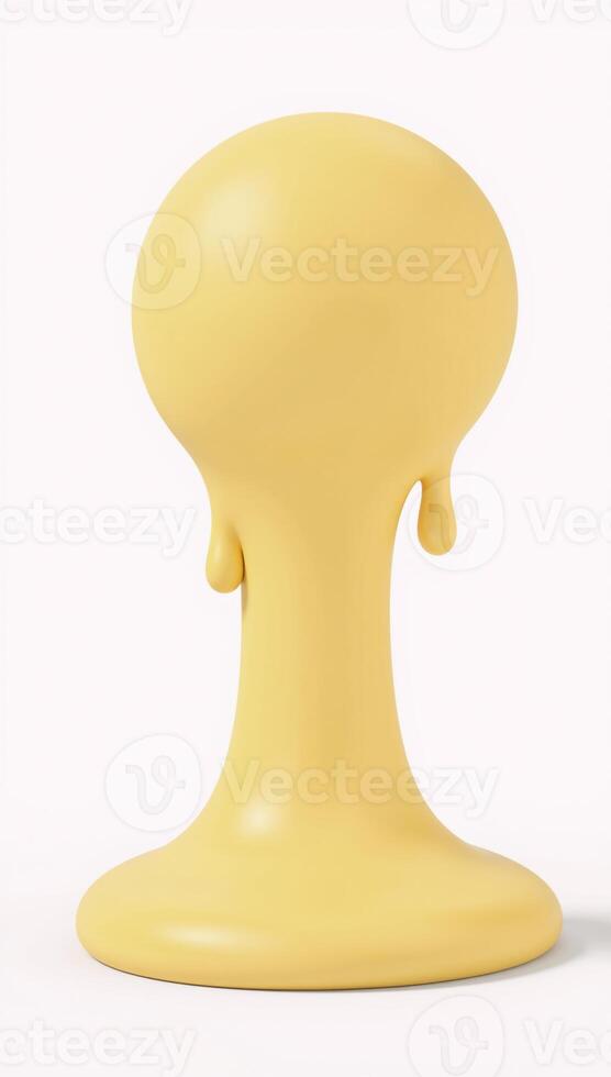 Melted cheesebuttercream rendered as a 3D object on a white background with clipping path for seamless integration photo