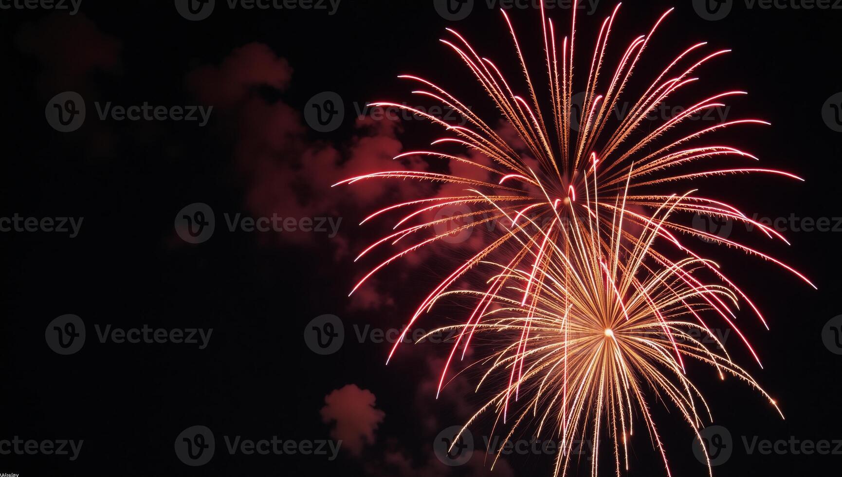 Stunning firework display featuring vivid colors exploding against a starry night sky photo