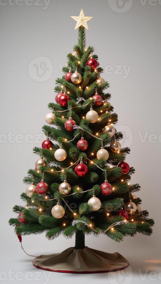 A digital illustration featuring a festive Christmas tree as its main focus photo