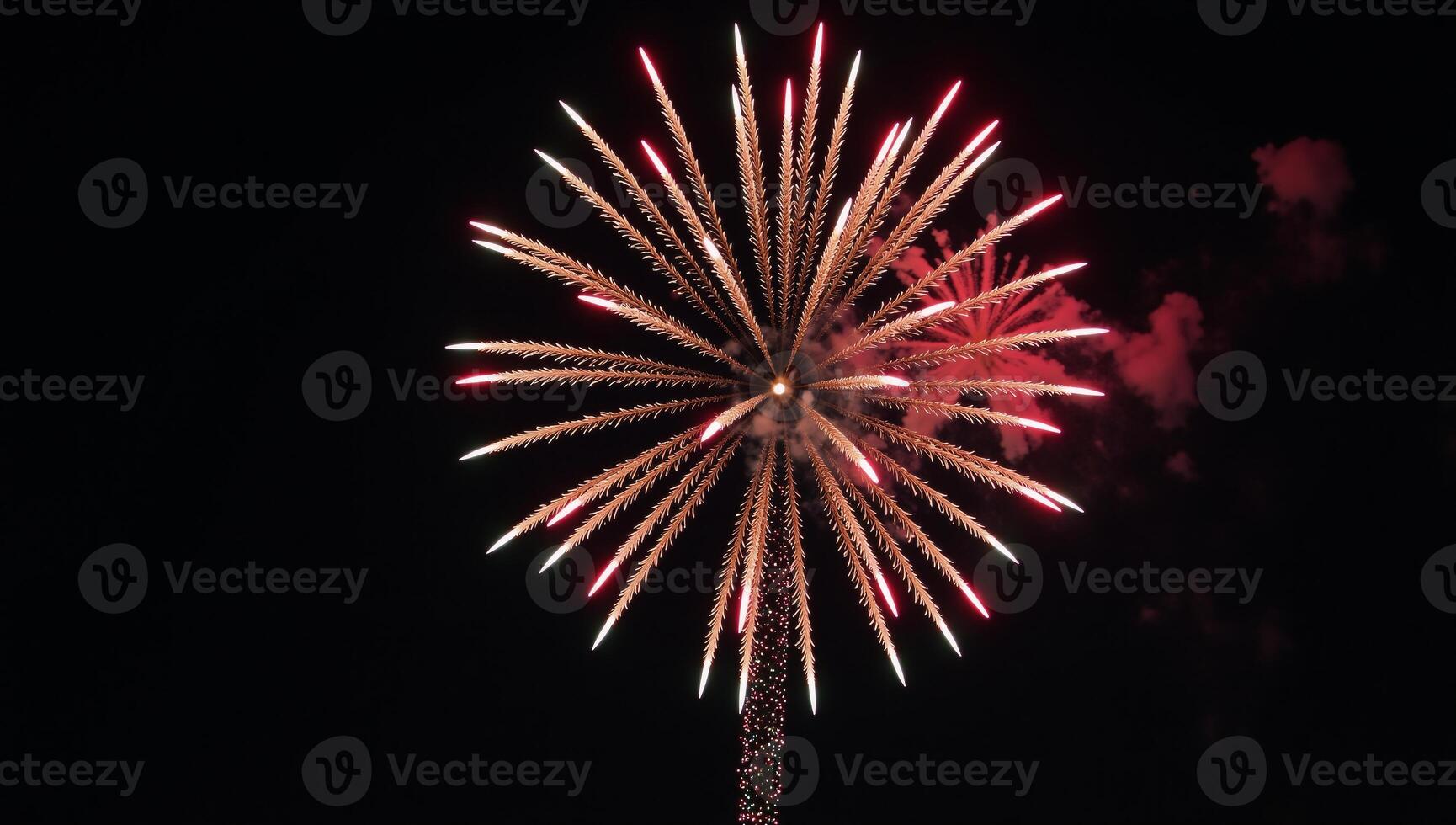 Illustration showcases vibrant fireworks against a dark backdrop with an emphasis on intricate details photo