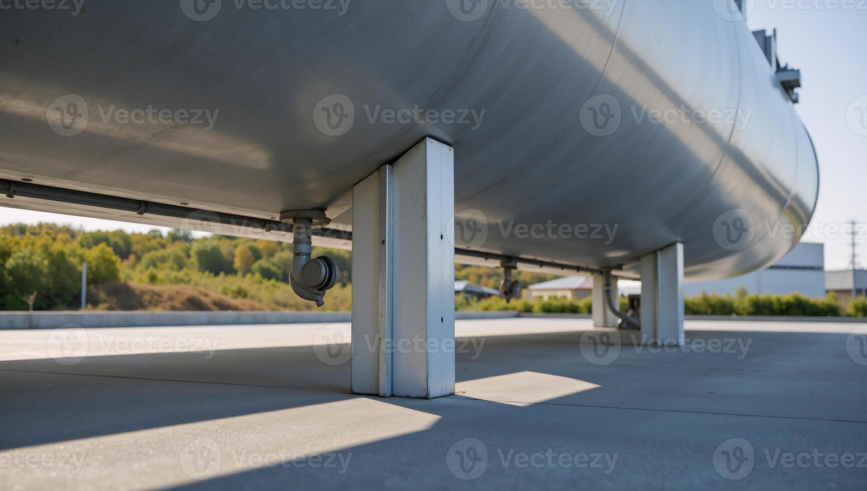 Closeup view of hydrogen storage hubs clean and modern infrastructure within an industrial energy setting photo