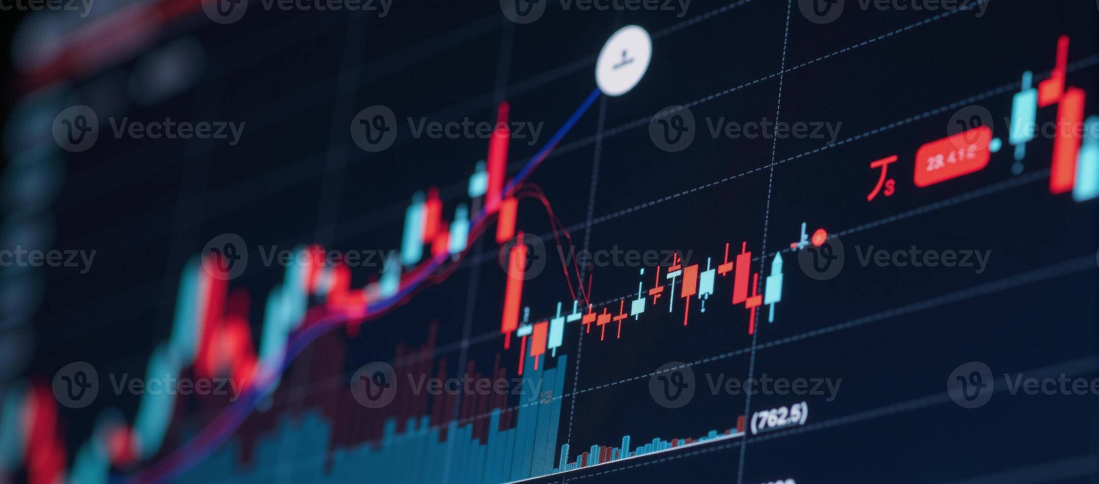 Sleek stock market graph with bold colors indicating continuous growth on a neutral backdrop photo