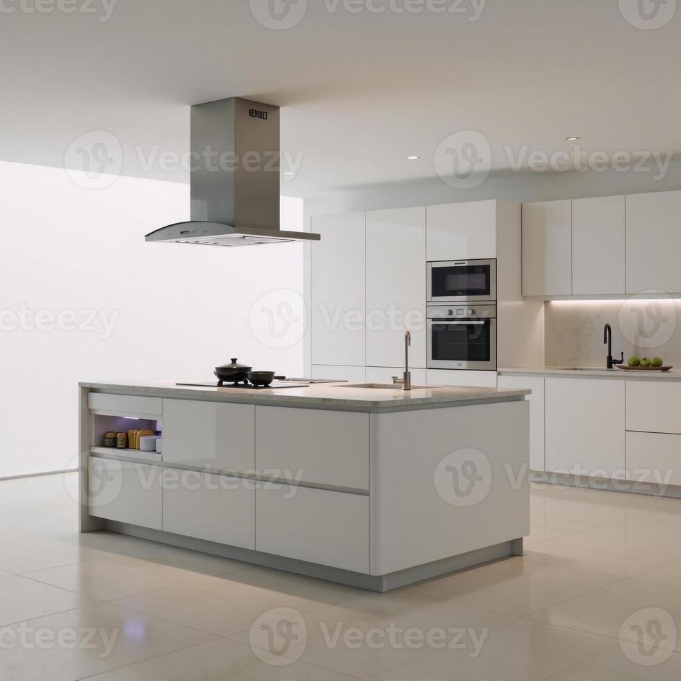 Modern Home Generating customized modular island kitchen designs using AI technology photo