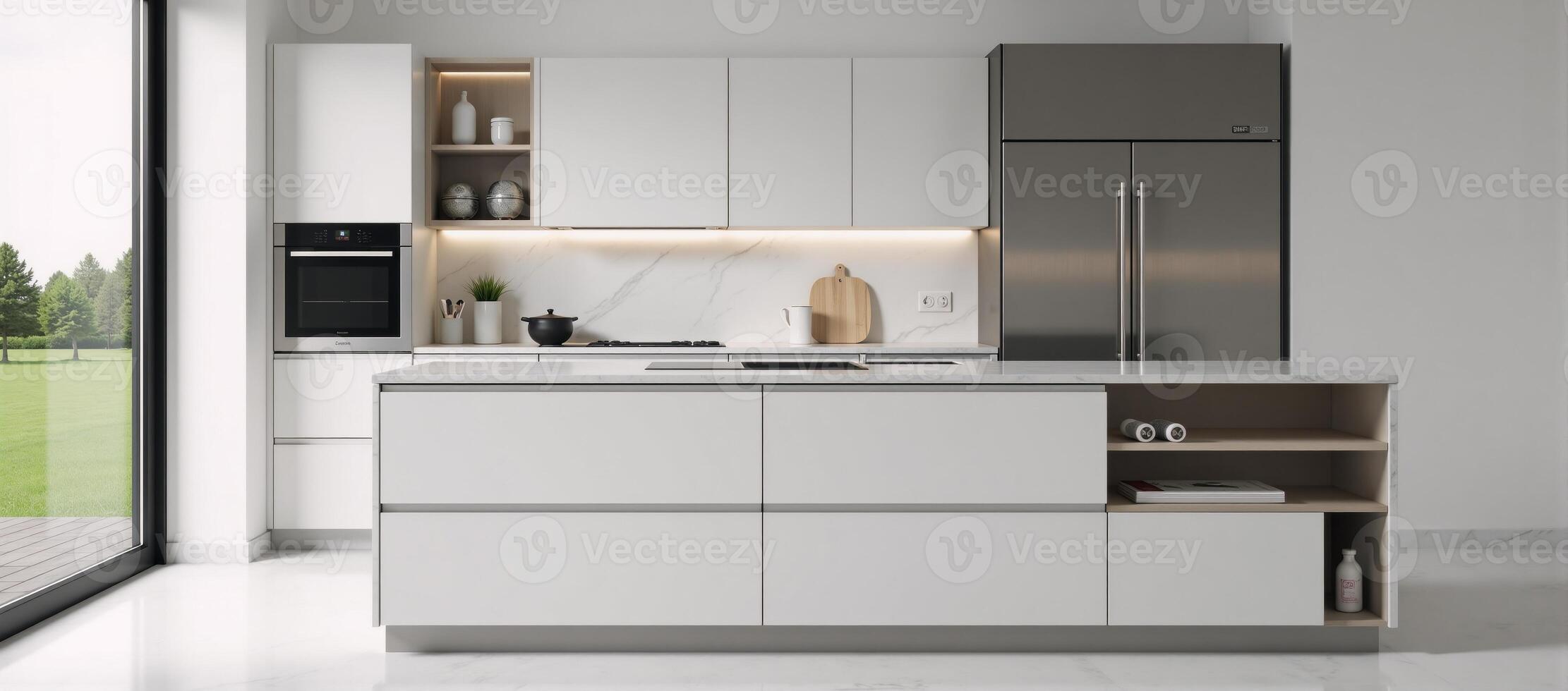 Modern Home Generating customized modular island kitchen designs using AI technology photo