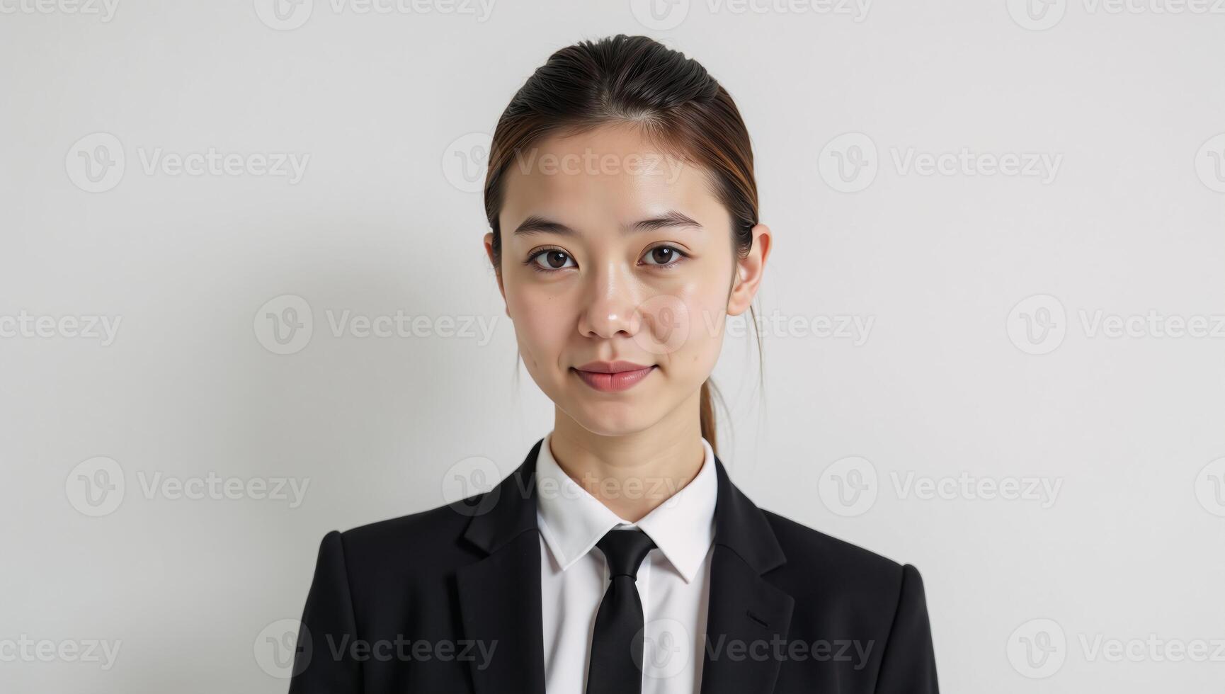 A 3D illustrated image featuring Young Businesswoman Emma with a mail icon against a plain white backdrop created using artificial intelligence technology photo