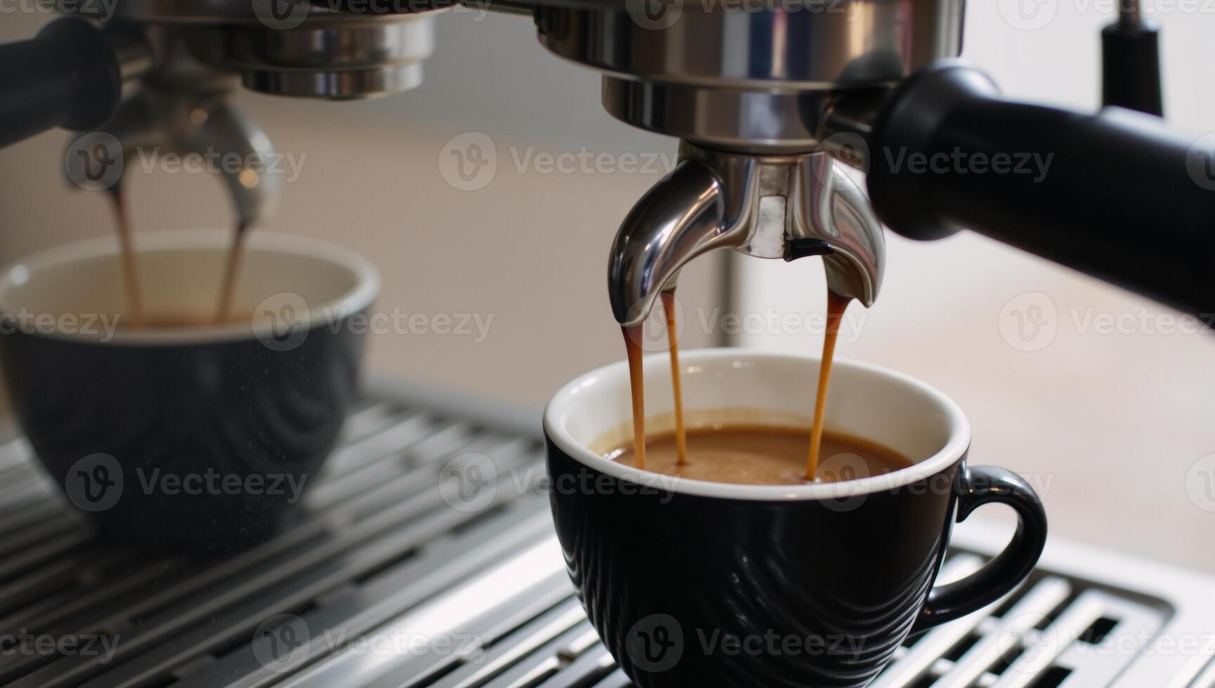 Electric espresso maker for home use to quickly make fresh cups of coffee photo