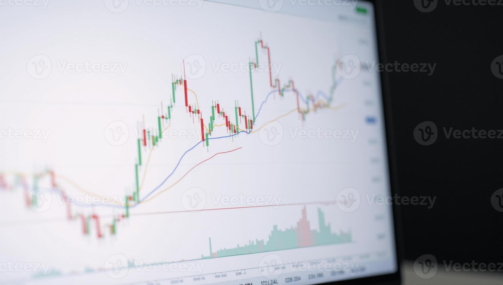 Financial data visualized as digital charts and graphs photo