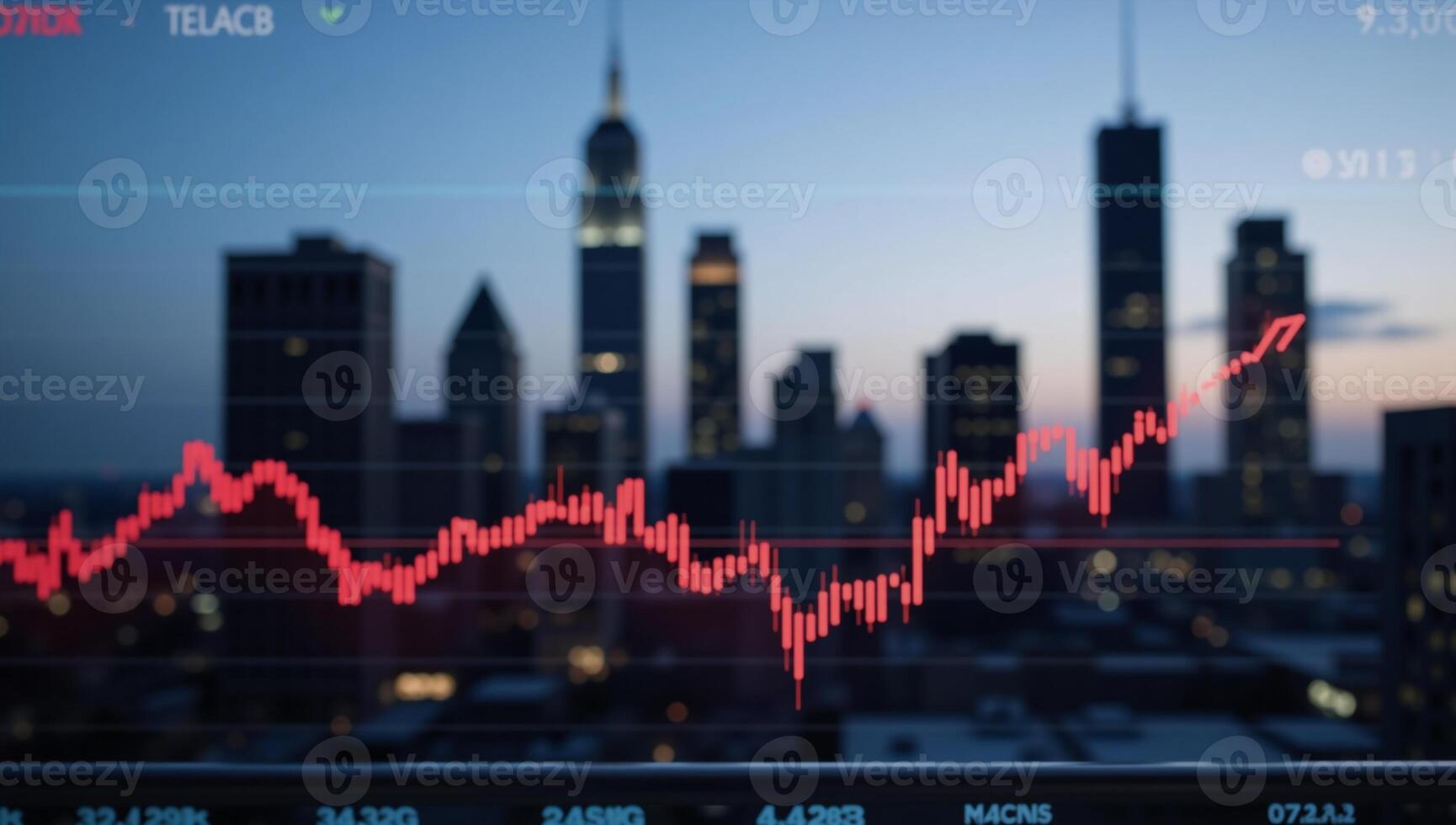 Line Graph with Building Silhouette Overlays photo