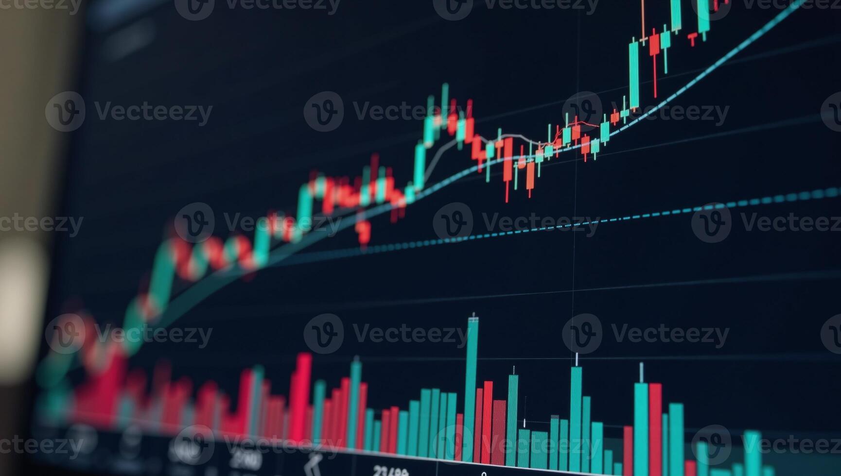 Investment Finance Chart showing stock market and business growth within the exchange photo