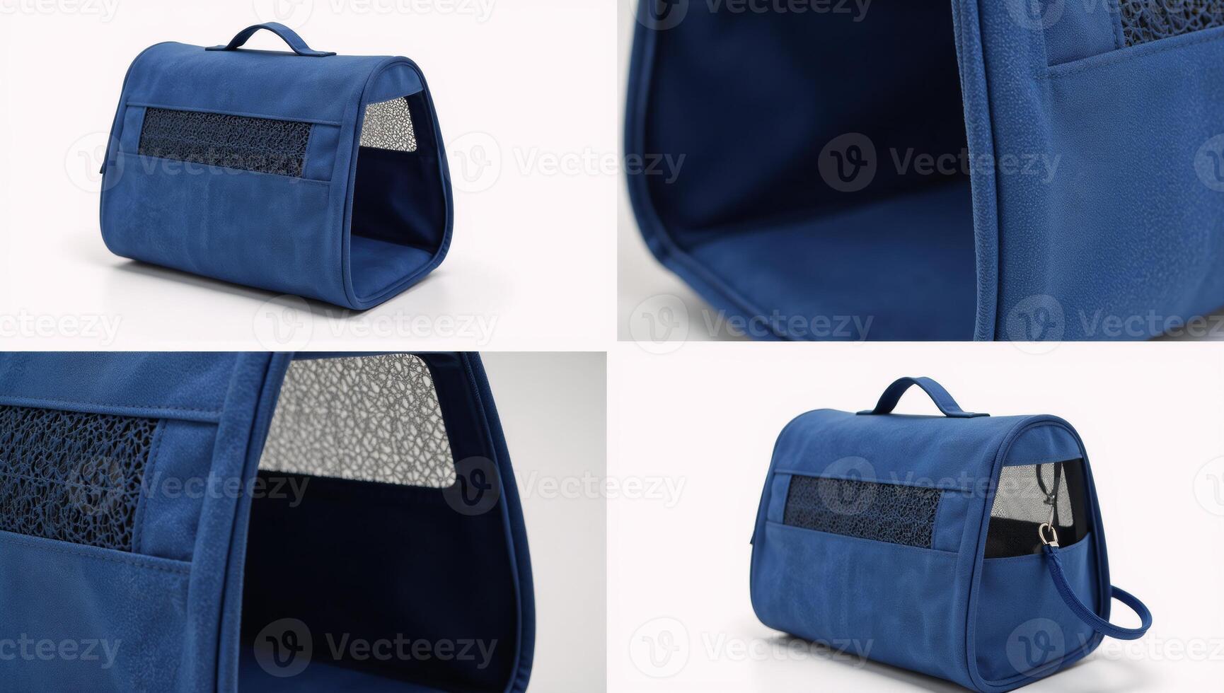 Modern sleekdesigned blue pet carrier photo