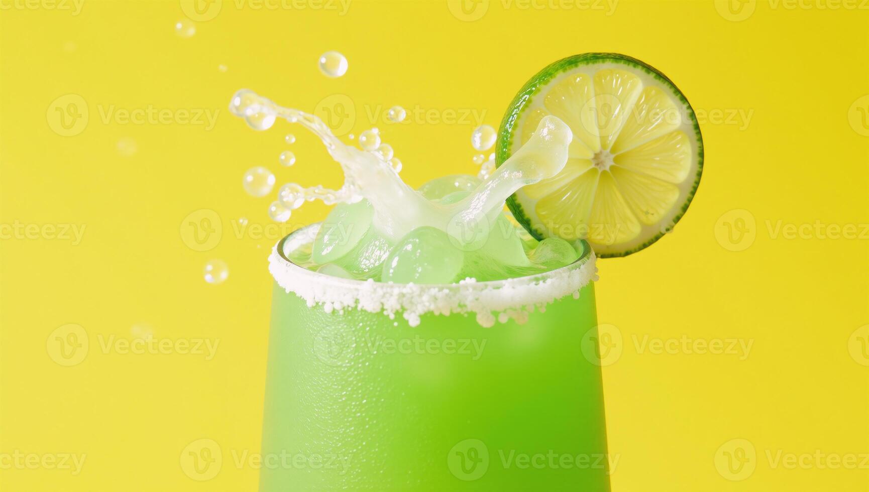 A fizzy frosty lime margarita serves up an explosive burst of summer refreshment on a scorching day photo