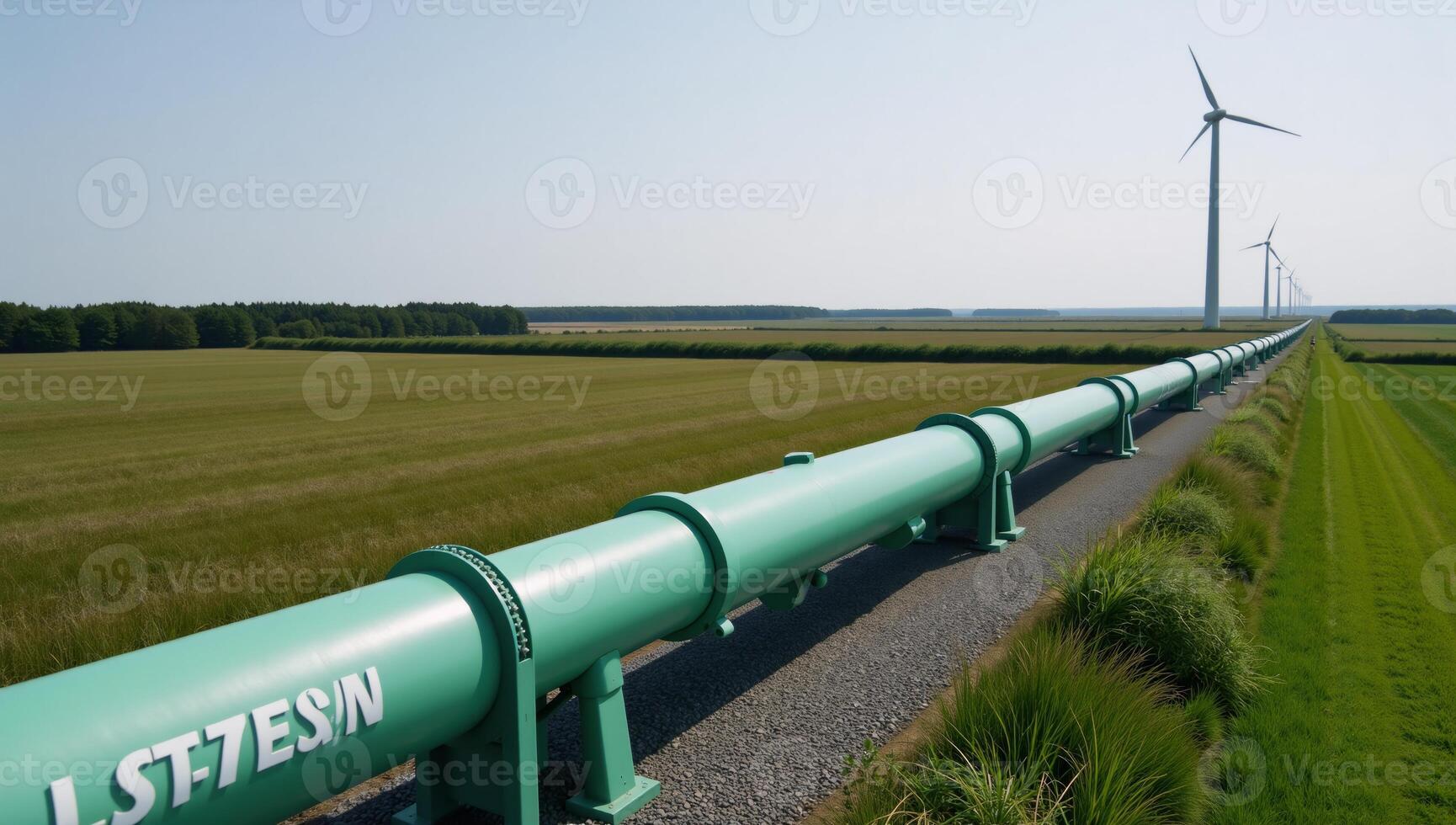 green hydrogen gas production through wind turbine integration within a sustainable ecofriendly environment for natural gas generation photo