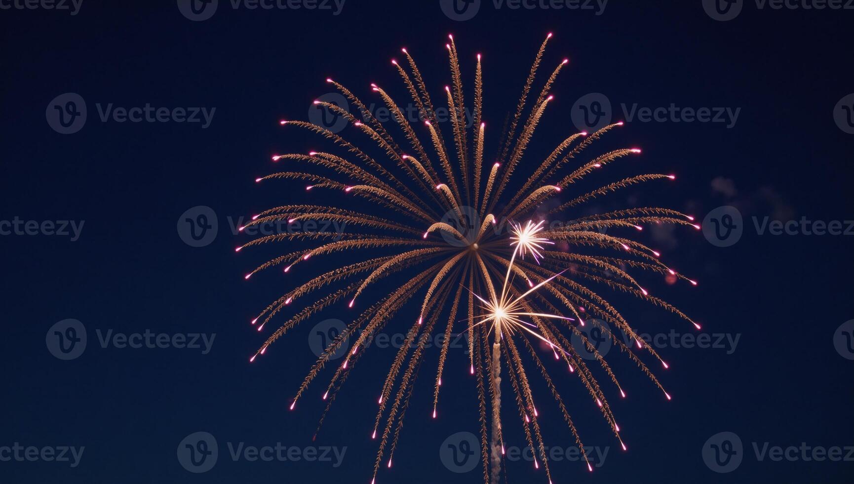 Fireworks illuminate the night sky with an indistinguishable glow photo